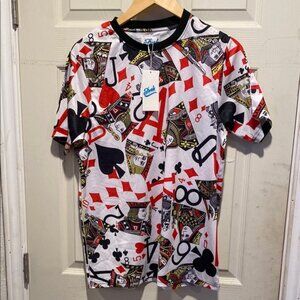 Fresh Red and Black Short Sleeve Tee with Dynamic Print